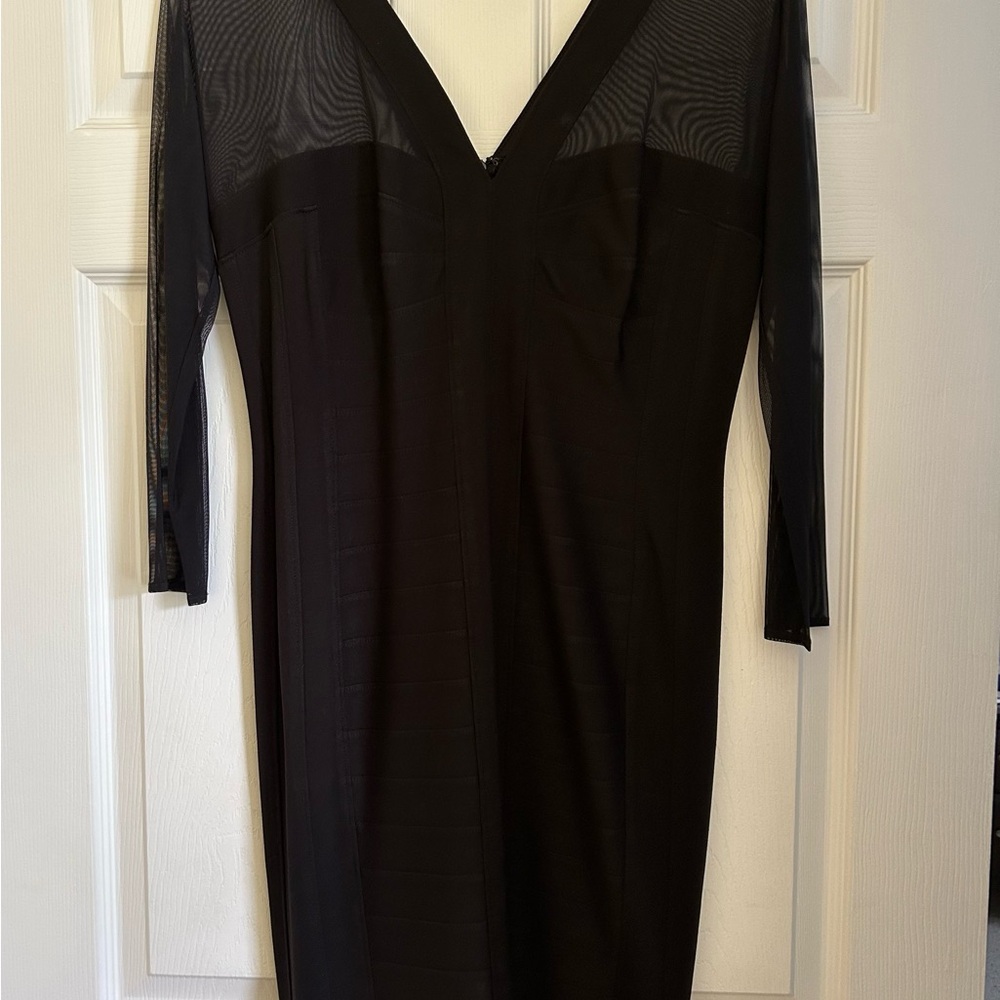By Tadodi black long shear sleeve and low cut neck line - Picture 5 of 5